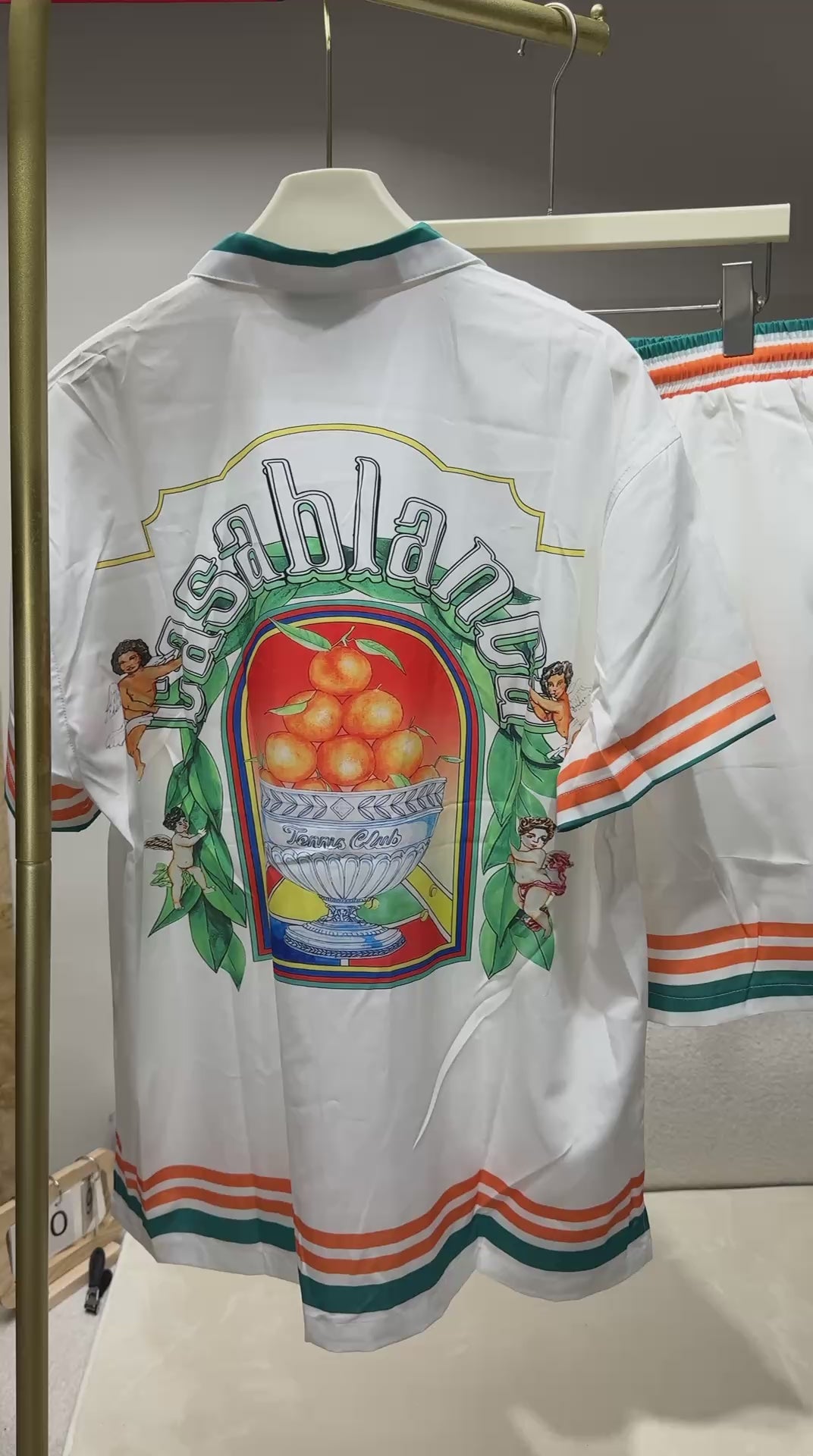 Ensemble de Soie Casablanca – Imprimé "Tennis Club" & Oranges